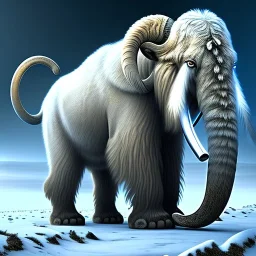 small white woolly mammoth fantasy