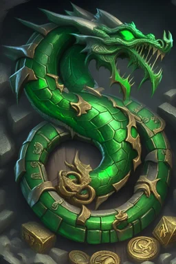 The Symbol for Morvorax is a green dragon coiled around a pile of treasure