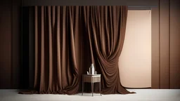 all mockup with brown curtain,