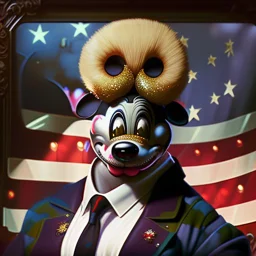 zombie mickey mouse hybrid, photorealism, movie screen capture, horror, sci-fi, retrofuturism,