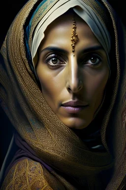 portrait of a arabian woman, fractal, intricate, elegant, highly detailed, digital photography, subsurface scattering, cinematic lighting, depth of field, zeiss lens, detailed, symmetrical, centered, fashion photoshoot by jheronimus bosch and james jean and greg rutkowski by Annie Leibovitz and Steve McCurry, David Lazar, Jimmy Nelsson Breathtaking, 8k resolution, extremely detailed, beautiful, establishing shot, artistic, hyperrealistic, beautiful face, octane render