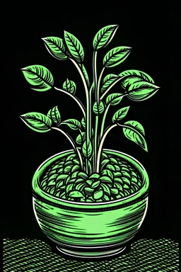 Growing moneyplant logo cartoonnewschool underground
