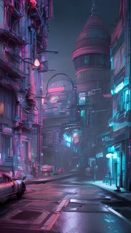 "Create a stunning 3D scene of a neon futuristic city street with a liminal pathway winding along the sidewalk. The image should capture the essence of a virtual world, blending realistic urban elements with a touch of fantasy. Incorporate city lights illuminating the street, an upbeat environment, and cars on the road. Infuse the scene with a sense of excitement and adventure, inviting viewers to immerse themselves in the city.