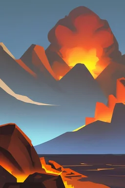 an simple inferno landscape with rocks