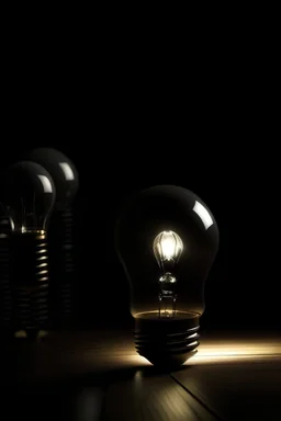 LED light bulb photos dark interior realistic