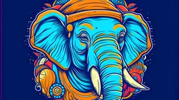 masterpiece of an hiphop rapper elephant vector style, t-shirt design