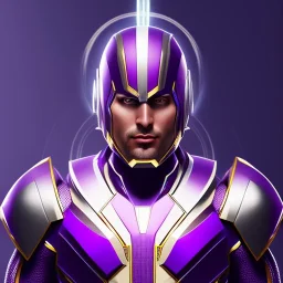 Cosmos super hero, purple costume,4k image, gray colour