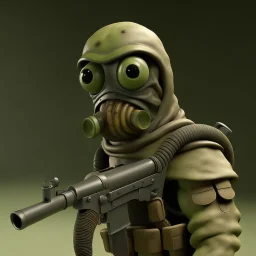 Sturmmaske mit sturmgewehr