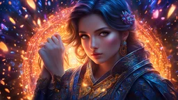 ((extremely detailed 8k illustration)), highres, (extremely detailed and beautiful background), ultra detailed painting, professional illustrasion, Ultra-precise depiction, Ultra-detailed depiction, (beautiful and aesthetic:1.2), HDR, (depth of field:1.4), colorful, vivid, beautiful detailed glow light particles, intricate:1.4, nice hands, perfect hands, High mountains tower against the azure sky, while the lake reflects the surrounding nature beautifully. Capture the grandeur of the mountains a