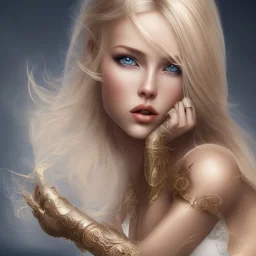 belle femme blonde aux yeux bleus