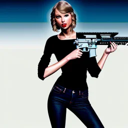 Taylor Swift holding an AR-15