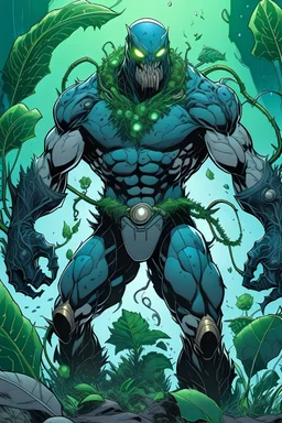Monstrous superhero with the power to control plants and technology