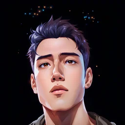 anime artwork {"young man", "dark brown hair", "brown eyes", "stoic expression",} . anime style, realism, key visual, vibrant, studio anime, highly detailed