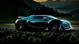 Bugatti Veyron, desktop wallpaper, 4K, Cinematic, rear view