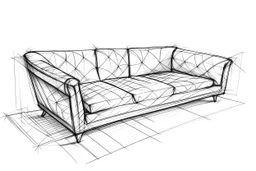 “sofa” Concept Diamond Sketch with white background