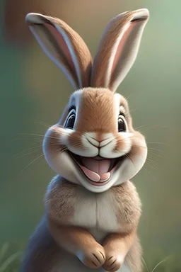 a smiling rabbit for kids