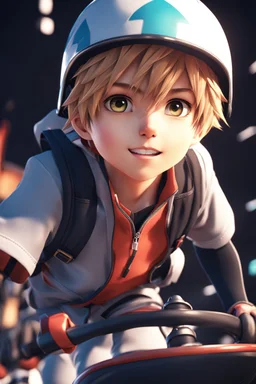 8k quality realistic image of a beautiful anime boy, skeeboarding, action, up close, 3d