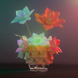 Exotic surreal living glass prism flowers by Chris Wood, sunbeams, intricate details, hyper realistic, 8K resolution, featured on behance