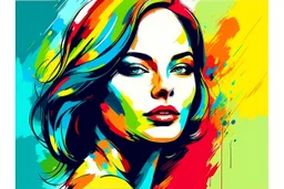 modern abstract woman painting vector