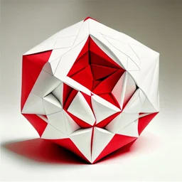 elastic heart in a shape of a white and red pentagon