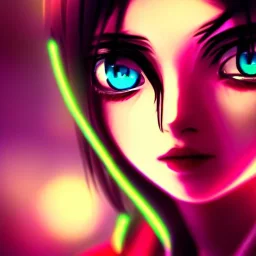 anime girl, cute, beautiful, neon eyes, iron skin, slim, praying,cinematic, 8k