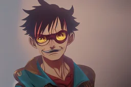 luffy with sunglasses and mustaches