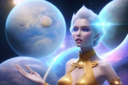  beautiful cosmic woman, nice smiling, magic glamour make up, delicate colors, beautiful glamour galactique dress, ultra sharp focus, 8k, unreal engine 5, extremely sharp detail, light effect, soft light atmosphere of a spaceship, smooth, full of details, face in front, complete vision of face and hair and body