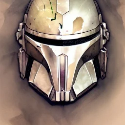 photorealistic the mandalorian helmet, illustration by <agnes cecile> <Yoji Shinkawa>, natural tones, ornate and intricate detail , soft smooth lighting, soft colors,