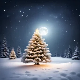 новый год, ели, пушистый снег, яркие звёзды, снег, лунная ночь, стильная картинка, уютная картинка, пустое место в центре