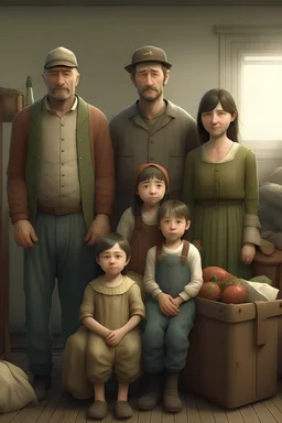 a realistic picture of a lower class family