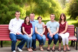 Awkward Family Photo, sitting on a bench