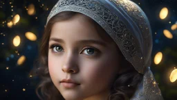 little young Jewish girl, peaceful, gentle, calm, wise, traditional Jewish costume, perfect eyes, exquisite composition, night scene, fireflies, moon, stars, beautiful intricate insanely detailed octane render, trending on artstation, 8k artistic photography, photorealistic concept art, soft natural volumetric cinematic perfect light, chiaroscuro, award-winning photograph, masterpiece, raphael, caravaggio, William-Adolphe Bouguereau, alma-tadema