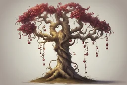 fantasy tree concept art narrow corkscrew curling birch berry