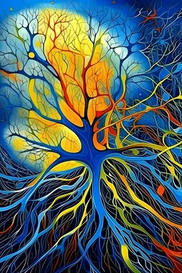 brain neurons abstract painting