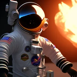 astronaut burning barbecue unreal engine 5, octan render