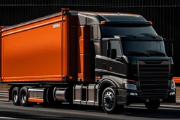 black and orange freight carrier