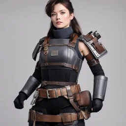 her body is covered with cartridge belts