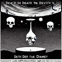 death cult at the edge of the universe in surrealistic style