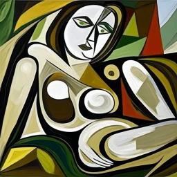 picasso abstract brown woman lying