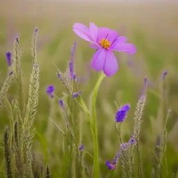 single long stem wild flower in a field, soft focus, award winning landscape photography, nature photography, r/mostbeautiful