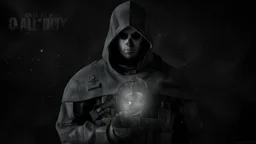 ghost from call of duty in black background with stars and the moon behind him