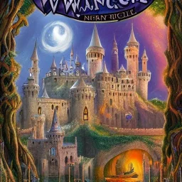 A magical canal city of wizards, witches and warlocks with a castle Nick Harris style