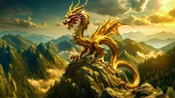 Golden Dragon on mountaintop