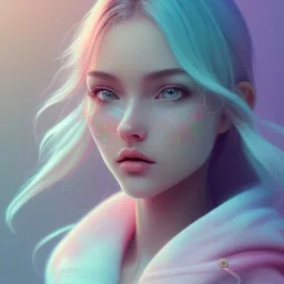 isometric clean art of super cute girl, soft lighting, soft pastel gradients, high definition, 3d icon clay render, blender 3d