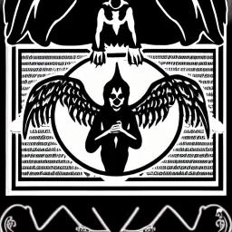 Angel code prophecy name words black and white Satan card