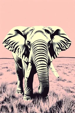 elephant in the style of warhol