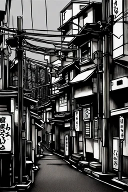 Tokyo alley, greyscale