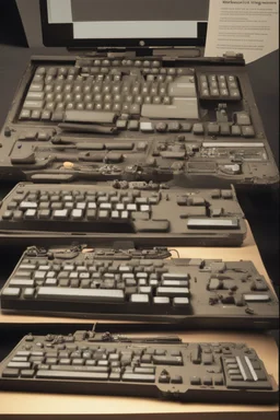 A weaponized computer keyboard that shoots lightning bolts and is a remote controlled bomb.