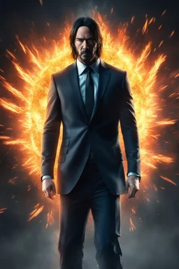 John Wick turning Super Saiyan photo real