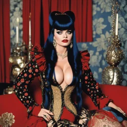 [high res photo by Russ Meyer] Nina hagen as the Emperess' New Clothes, the vain emperess who gets exposed in agent provocateur before her subjects